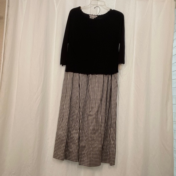 NWT 2-Piece Nieman Marcus Embellished Sweater with Gingham floor-length skirt - Picture 1 of 5